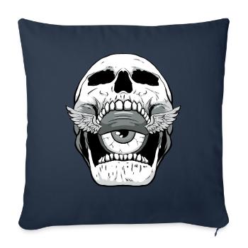 Weirdcore Aesthetic Skull Eyeball - Sofa pillowcase 17,3'' x 17,3'' (45 x 45 cm) - navy - Front