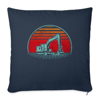 Opérateur de pelle Opérateur de machine lourde Retro - Housse de coussin décorative 45 x 45 cm - bleu marine - Devant