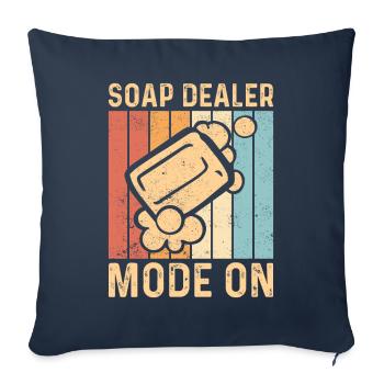 Funny soap making soap merchant - Sofa pillowcase 17,3'' x 17,3'' (45 x 45 cm) - navy - Front