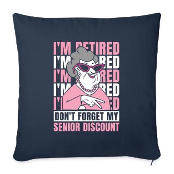 Pension de retraite à la retraite - Housse de coussin décorative 45 x 45 cm - bleu marine - Devant