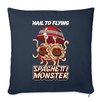 Le monstre spaghetti volant - Housse de coussin décorative 45 x 45 cm - bleu marine - Devant