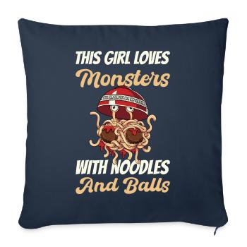 The Flying Spaghetti Monster - Sofa pillowcase 17,3'' x 17,3'' (45 x 45 cm) - navy - Front