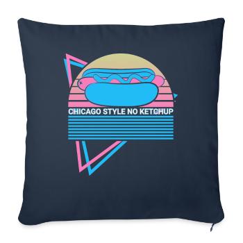 Funny Hot Dog Retro - Sofa pillowcase 17,3'' x 17,3'' (45 x 45 cm) - navy - Front