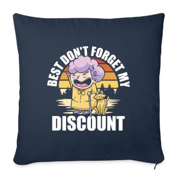 Pension de retraité N’oubliez pas ma réduction - Housse de coussin décorative 45 x 45 cm - bleu marine - Devant
