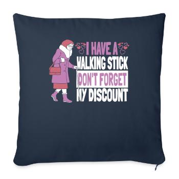 Pension de retraité drôle N’oubliez pas ma réduction - Housse de coussin décorative 45 x 45 cm - bleu marine - Devant