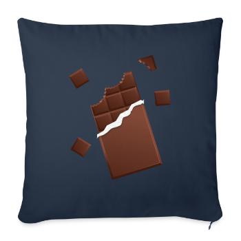 Tablette de chocolat chocolat - Housse de coussin décorative 45 x 45 cm - bleu marine - Devant