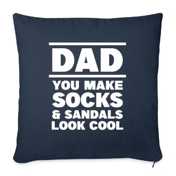 Père Chaussettes & Sandales Drôle de paternité Papa - Housse de coussin décorative 45 x 45 cm - bleu marine - Devant