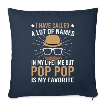Pop Pop Favorite Name Grandfather Family Father - Sofa pillowcase 17,3'' x 17,3'' (45 x 45 cm) - navy - Front
