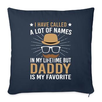 Papa Nom préféré Père Famille Père - Housse de coussin décorative 45 x 45 cm - bleu marine - Devant