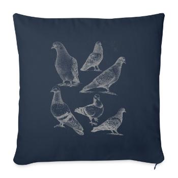 Pigeons espèce Pigeon - Housse de coussin décorative 45 x 45 cm - bleu marine - Devant