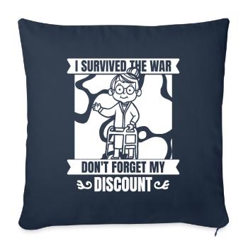 Pension de retraité drôle N’oubliez pas ma réduction - Housse de coussin décorative 45 x 45 cm - bleu marine - Devant