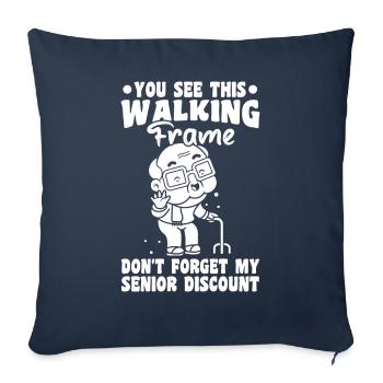 Pension de retraité drôle - Housse de coussin décorative 45 x 45 cm - bleu marine - Devant