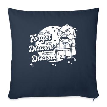 Pension de retraité N’oubliez pas ma réduction - Housse de coussin décorative 45 x 45 cm - bleu marine - Devant