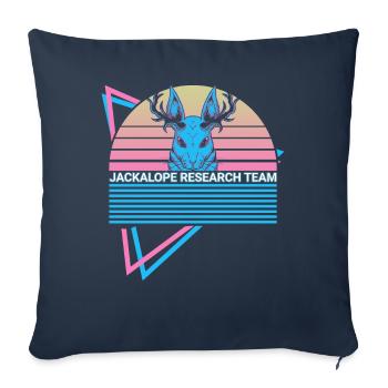 Schakalope Rétro Kryptide - Housse de coussin décorative 45 x 45 cm - bleu marine - Devant