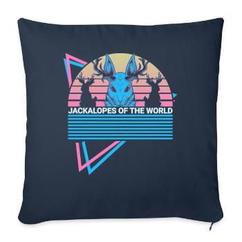 Schakalope Rétro Kryptide - Housse de coussin décorative 45 x 45 cm - bleu marine - Devant