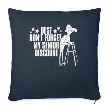 Pension de retraité drôle - Housse de coussin décorative 45 x 45 cm - bleu marine - Devant