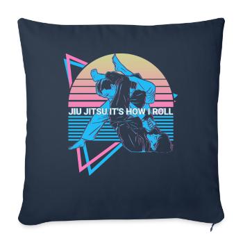 Funny Jiu Jitsu Retro - Sofa pillowcase 17,3'' x 17,3'' (45 x 45 cm) - navy - Front