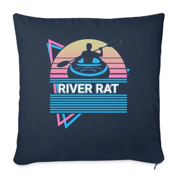 Funny Kayak Kayaking Retro - Sofa pillowcase 17,3'' x 17,3'' (45 x 45 cm) - navy - Front