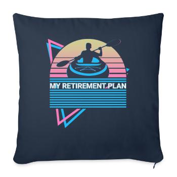 Funny Kayak Kayaking Retro - Sofa pillowcase 17,3'' x 17,3'' (45 x 45 cm) - navy - Front