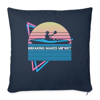 Funny Kayak Kayaking Retro - Sofa pillowcase 17,3'' x 17,3'' (45 x 45 cm) - navy - Front