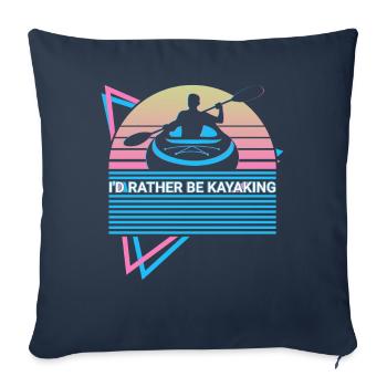 Funny Kayak Kayaking Retro - Sofa pillowcase 17,3'' x 17,3'' (45 x 45 cm) - navy - Front