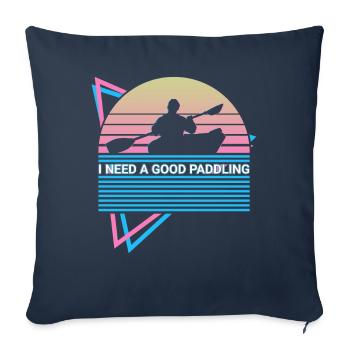 Funny Kayak Kayaking Retro - Sofa pillowcase 17,3'' x 17,3'' (45 x 45 cm) - navy - Front