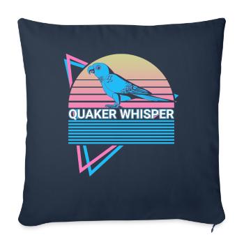 Quaker Whisperer Parrot Rétro - Housse de coussin décorative 45 x 45 cm - bleu marine - Devant