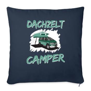 Dachzelt Camper | Autozelt Campingurlaub Abenteuer - Sofakissenbezug 45 x 45 cm - Navy - Vorne