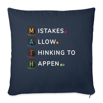 MATH Math School Mathematics - Sofa pillowcase 17,3'' x 17,3'' (45 x 45 cm) - navy - Front