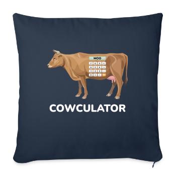 Cowculator Calculator Cow Cows Math - Sofa pillowcase 17,3'' x 17,3'' (45 x 45 cm) - navy - Front