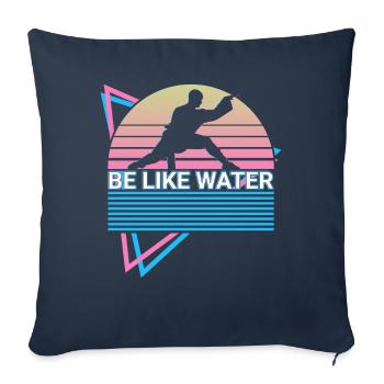Kung Fu Rétro - Housse de coussin décorative 45 x 45 cm - bleu marine - Devant
