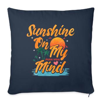 Pura Vida Sunshine Costa Rica Amérique latine - Housse de coussin décorative 45 x 45 cm - bleu marine - Devant