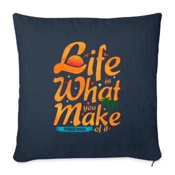 Pura Vida Joyful Tropical Palm Cadeau - Housse de coussin décorative 45 x 45 cm - bleu marine - Devant