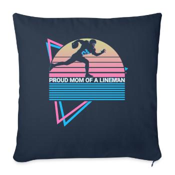 Football Lineman Retro - Sofa pillowcase 17,3'' x 17,3'' (45 x 45 cm) - navy - Front