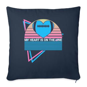 Football Lineman Retro - Sofa pillowcase 17,3'' x 17,3'' (45 x 45 cm) - navy - Front