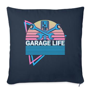 Funny Mechanic Retro - Sofa pillowcase 17,3'' x 17,3'' (45 x 45 cm) - navy - Front