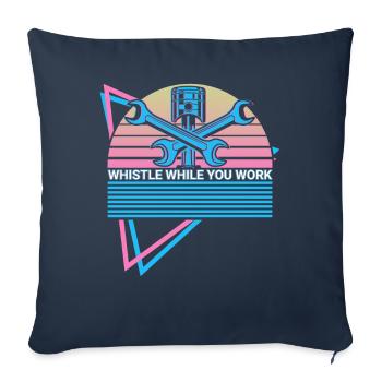 Funny Mechanic Retro - Sofa pillowcase 17,3'' x 17,3'' (45 x 45 cm) - navy - Front