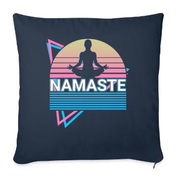 Meditation Yoga Retro - Sofa pillowcase 17,3'' x 17,3'' (45 x 45 cm) - navy - Front