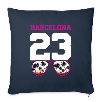 Maillot Barcelone 23 2023 - Housse de coussin décorative 45 x 45 cm - bleu marine - Devant