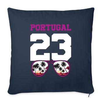 Portugal 23 Maillot 2023 - Housse de coussin décorative 45 x 45 cm - bleu marine - Devant