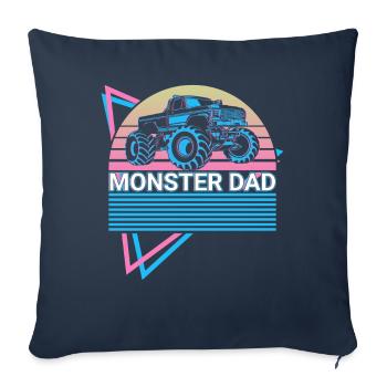 Monster Truck Papa Rétro - Housse de coussin décorative 45 x 45 cm - bleu marine - Devant