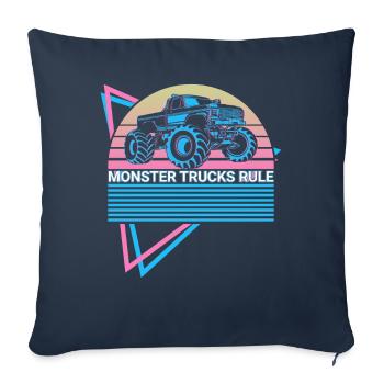 Monster Truck Retro - Sofa pillowcase 17,3'' x 17,3'' (45 x 45 cm) - navy - Front