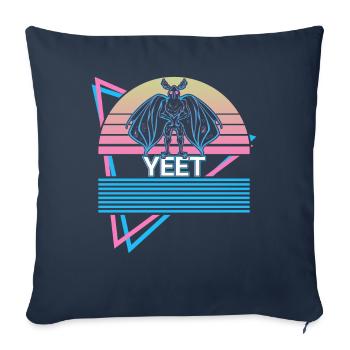 Mothman Crypto Cryptozoologie Rétro - Housse de coussin décorative 45 x 45 cm - bleu marine - Devant