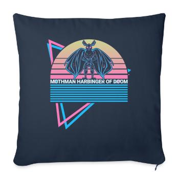 Mothman Cryptid Rétro - Housse de coussin décorative 45 x 45 cm - bleu marine - Devant