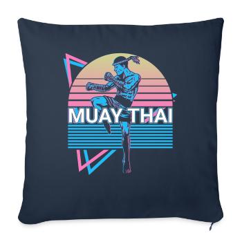 Muay Thai Kickboxing Retro - Sofa pillowcase 17,3'' x 17,3'' (45 x 45 cm) - navy - Front