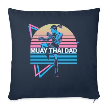 Muay Thai Dad Kickboxing Retro - Sofa pillowcase 17,3'' x 17,3'' (45 x 45 cm) - navy - Front