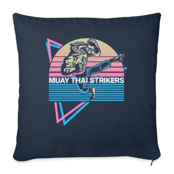 Muay Thai Kickboxing Retro - Sofa pillowcase 17,3'' x 17,3'' (45 x 45 cm) - navy - Front