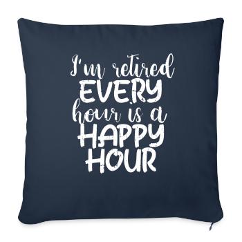 Pension de pensionné - Housse de coussin décorative 45 x 45 cm - bleu marine - Devant