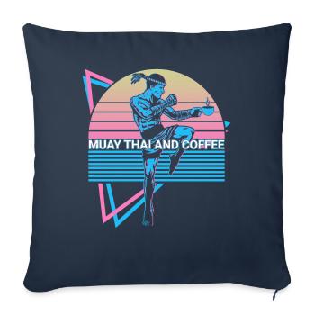 Muay Thai Kickboxing Retro - Sofa pillowcase 17,3'' x 17,3'' (45 x 45 cm) - navy - Front