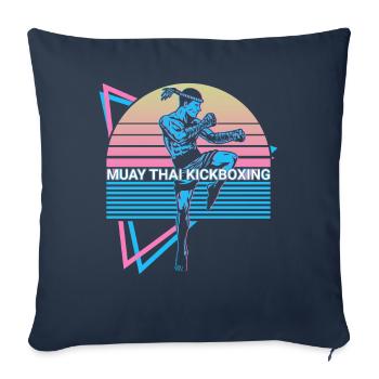 Muay Thai Kickboxing Retro - Sofa pillowcase 17,3'' x 17,3'' (45 x 45 cm) - navy - Front